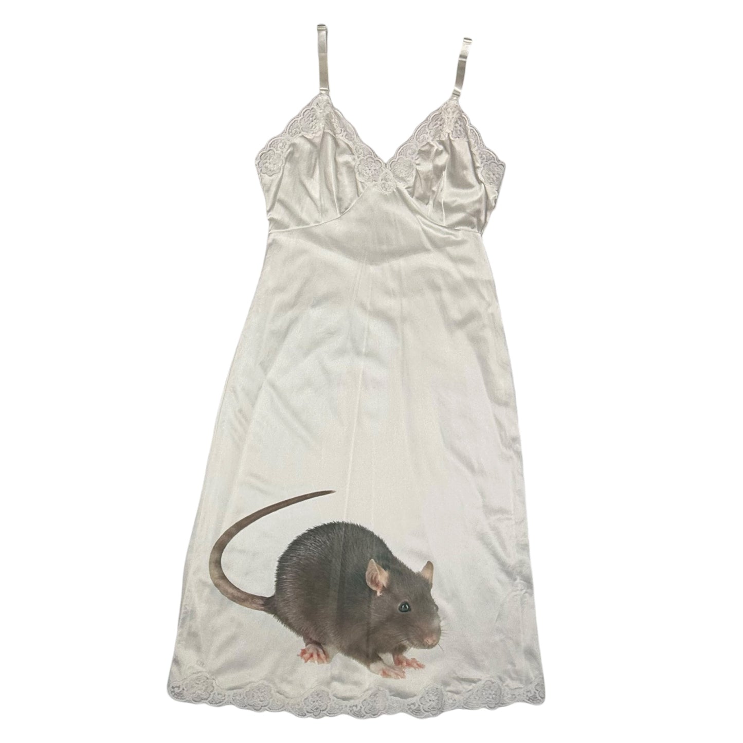 BIG RAT WHITE LACE SLIP DRESS - M