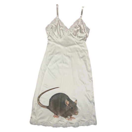 BIG RAT WHITE LACE SLIP DRESS - M