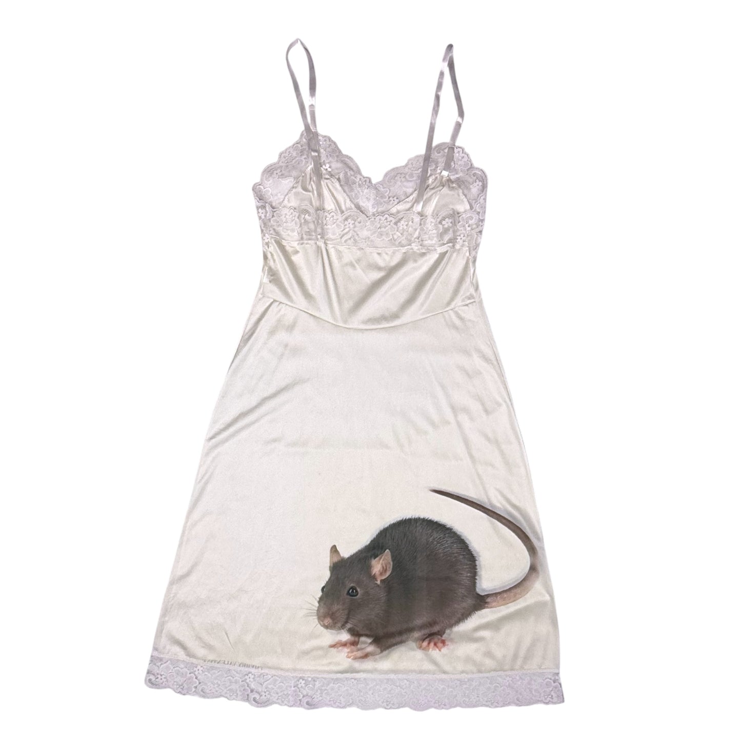 BIG RAT WHITE LACE SLIP DRESS - S