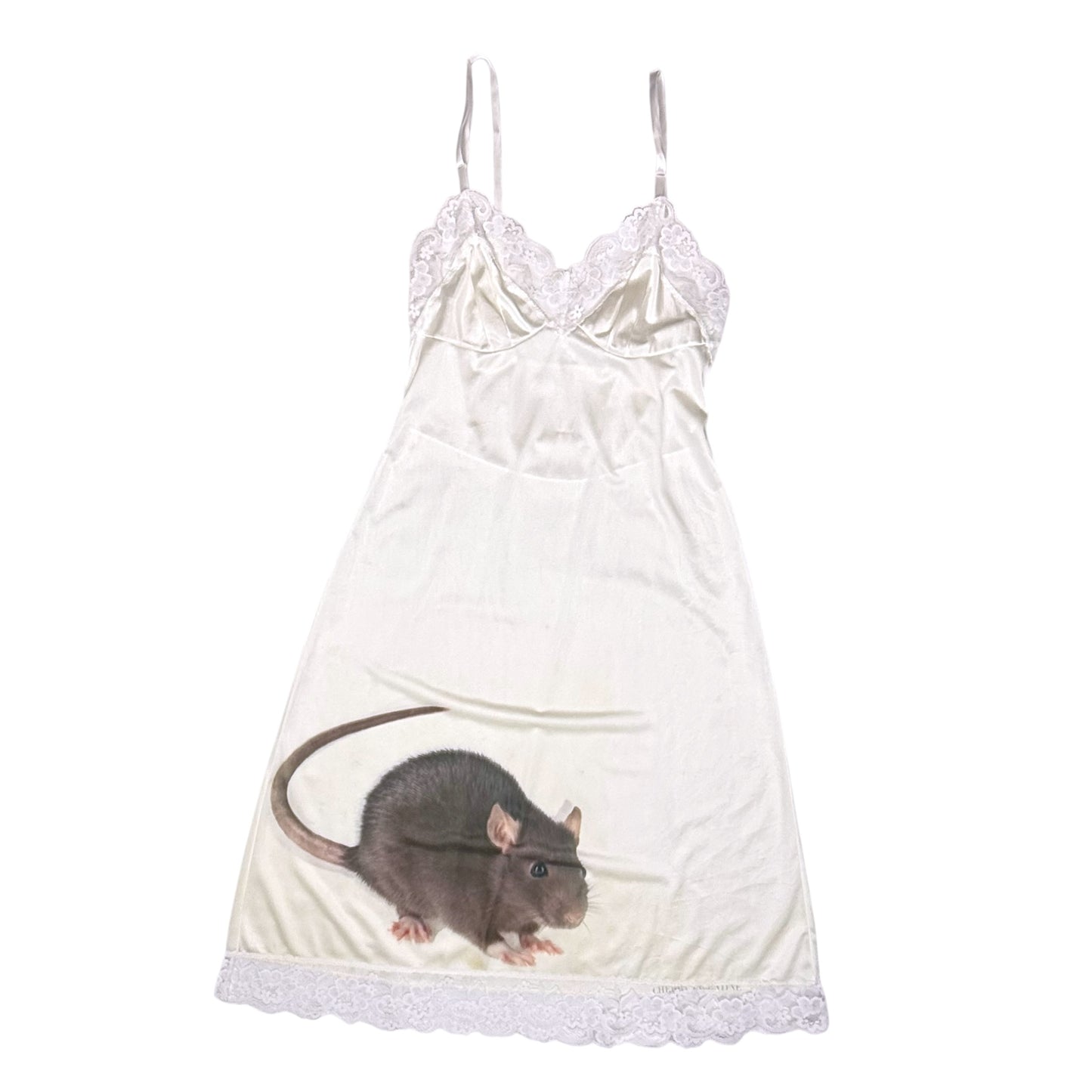 BIG RAT WHITE LACE SLIP DRESS - S