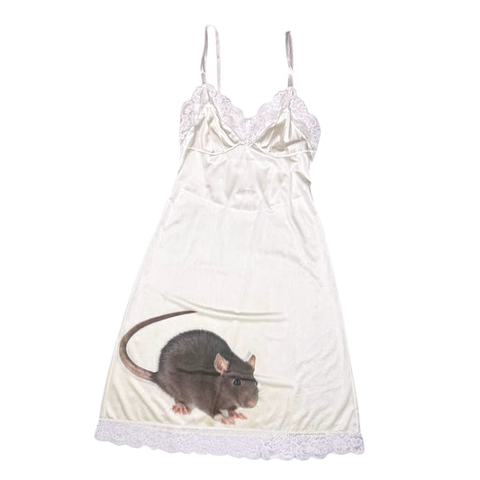 BIG RAT WHITE LACE SLIP DRESS - S