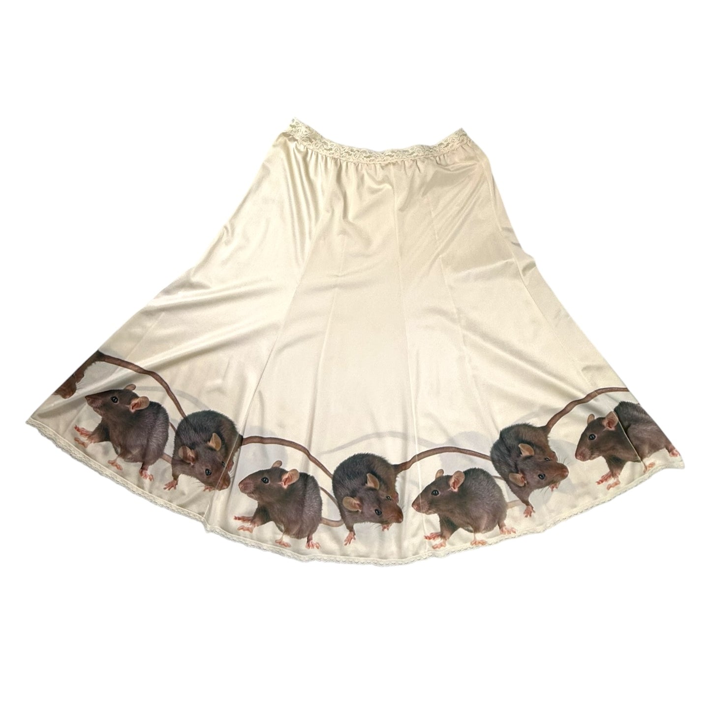 RAT FRIENDS LONG LACE IVORY SKIRT - S