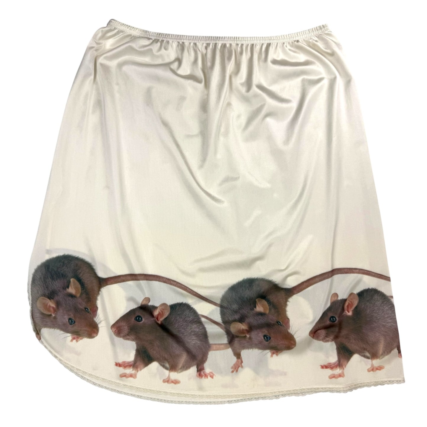 RAT FRIENDS WHITE LACE MIDI SKIRT - L