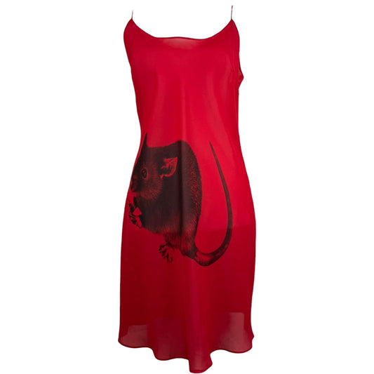 BIG RAT RED SLIP DRESS - L