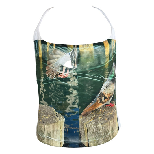 COASTAL PIGEON WHITE HALTER TANK - L/XL