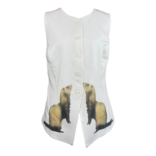 FERRETITA WHITE VEST - L