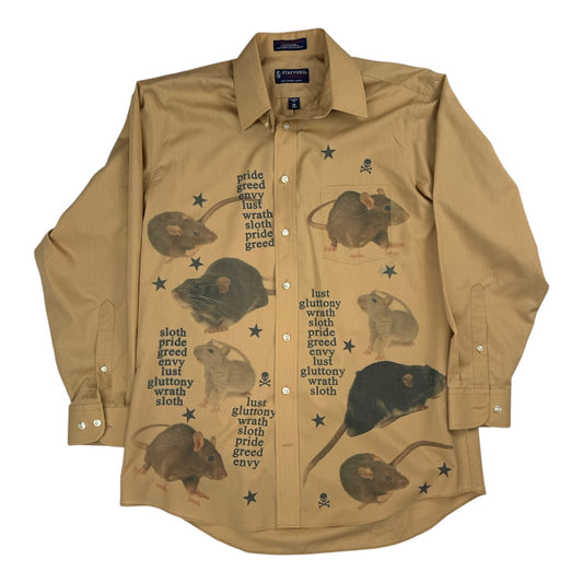 7 DEADLY RATS TAN SHIRT - MENS M/L