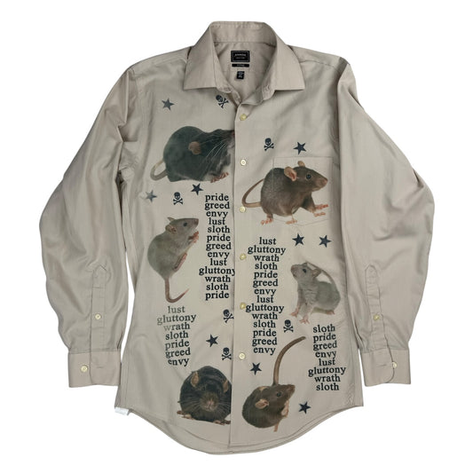 7 DEADLY RATS KHAKI SHIRT - MENS S