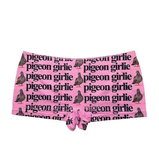 PIGEON GIRLIE PINK BOYSHORT UNDIES - M