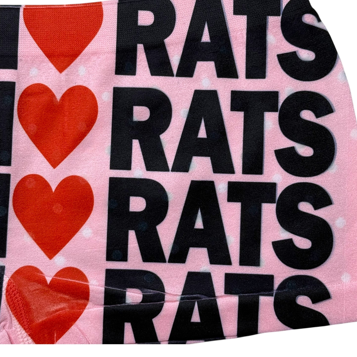 I <3 RATS PINK POLKA DOT BOYSHORT UNDIES - M