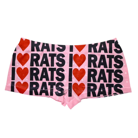 I <3 RATS PINK POLKA DOT BOYSHORT UNDIES - M