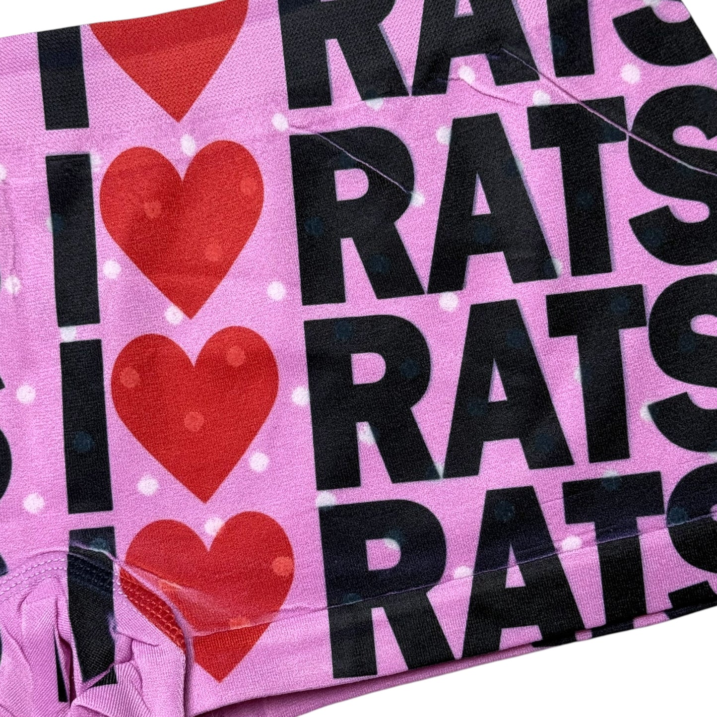 I <3 RATS DARK PINK POLKA DOT BOYSHORT UNDIES - M