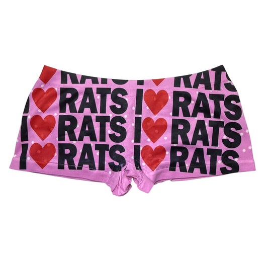 I <3 RATS DARK PINK POLKA DOT BOYSHORT UNDIES - M