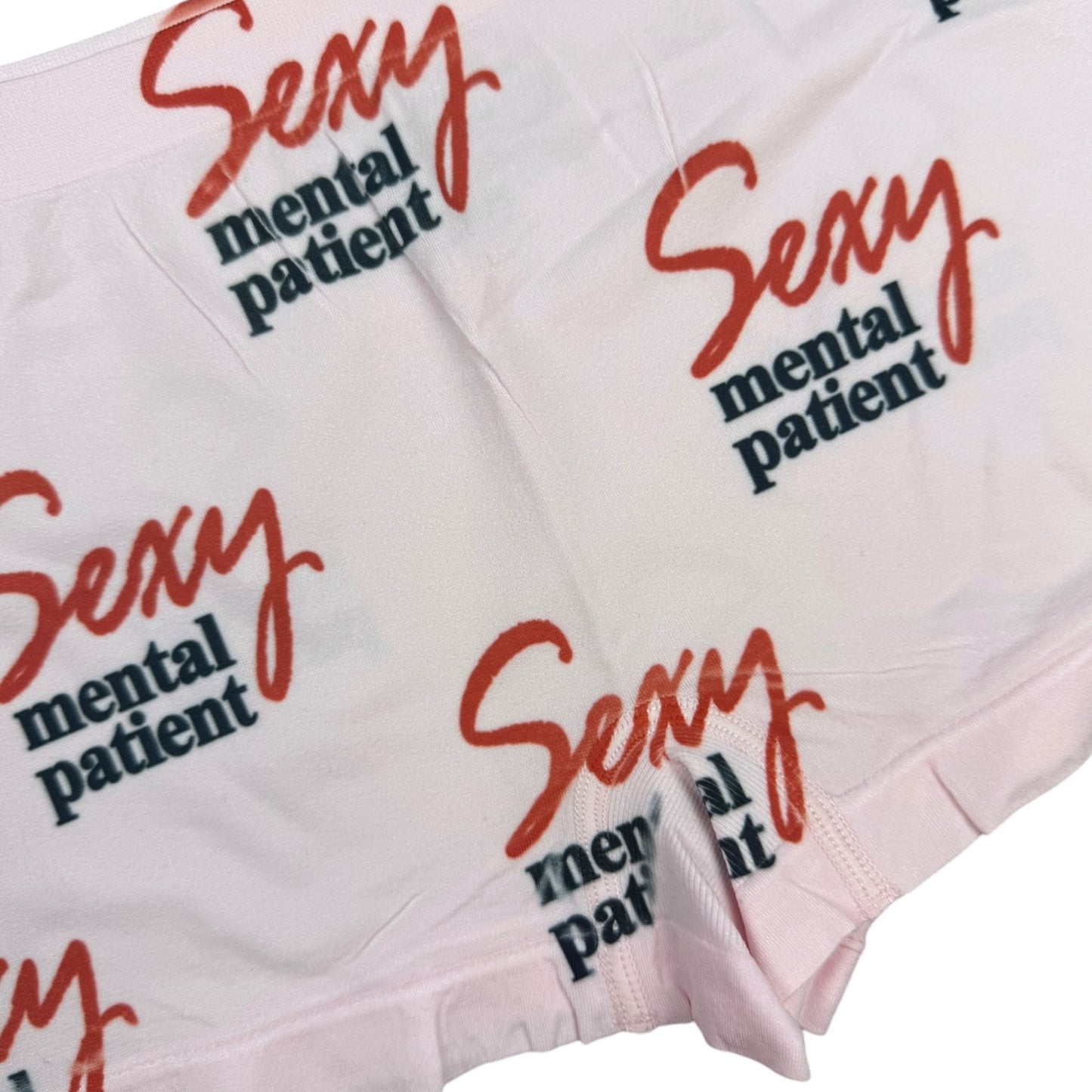 SEXY MENTAL PATIENT PINK BOYSHORT UNDIES