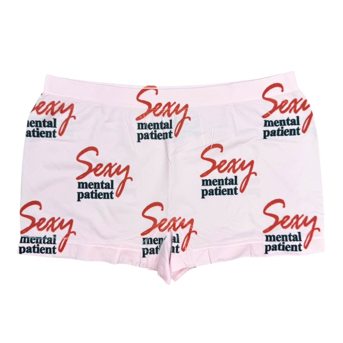 SEXY MENTAL PATIENT PINK BOYSHORT UNDIES