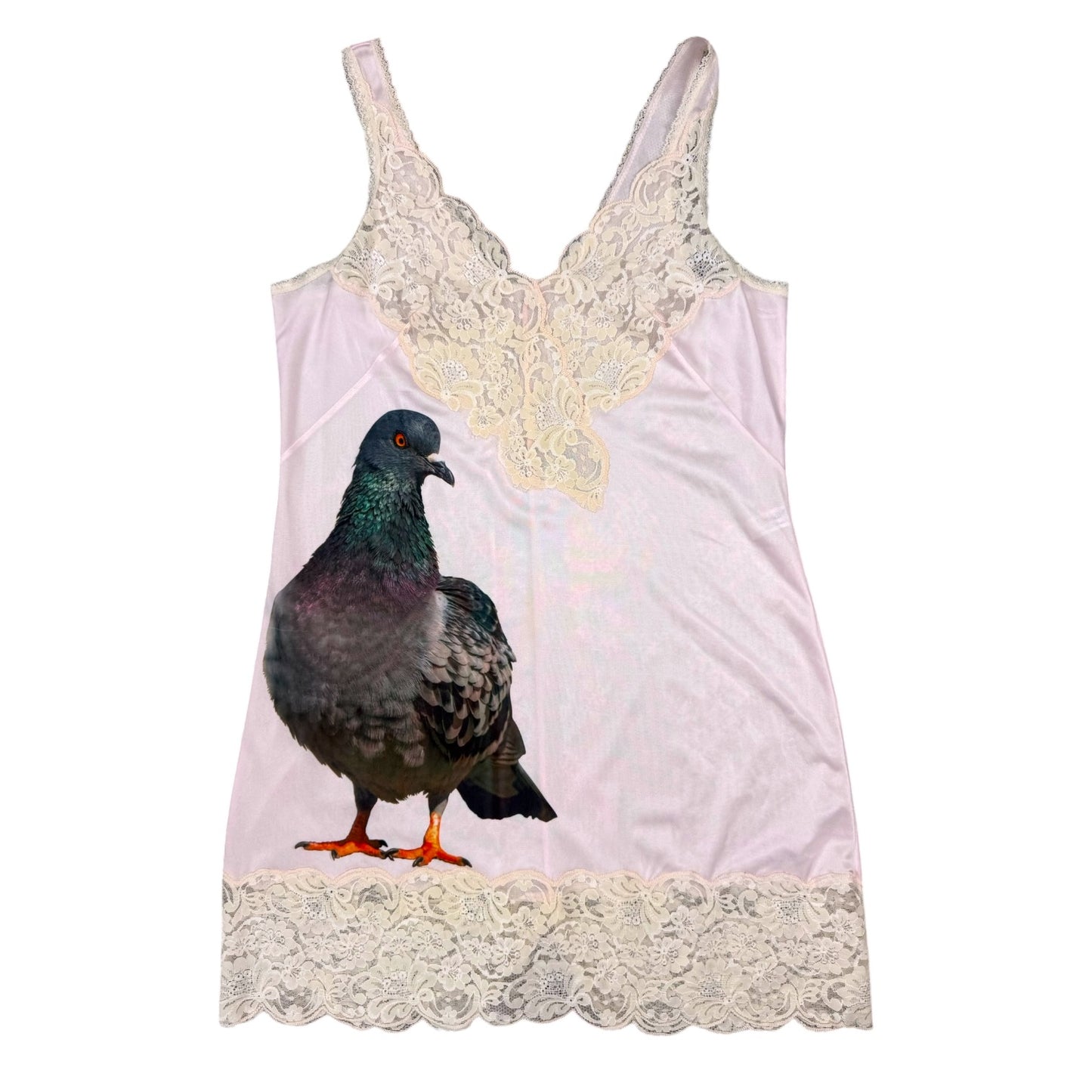 BIG PIGEON PINK LACE SLIP DRESS - M