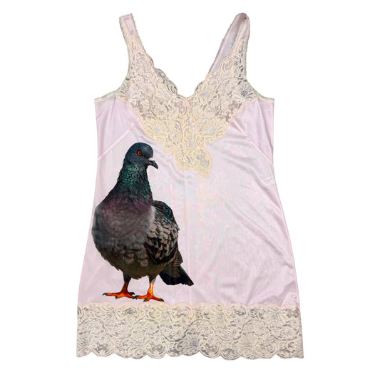 BIG PIGEON PINK LACE SLIP DRESS - M
