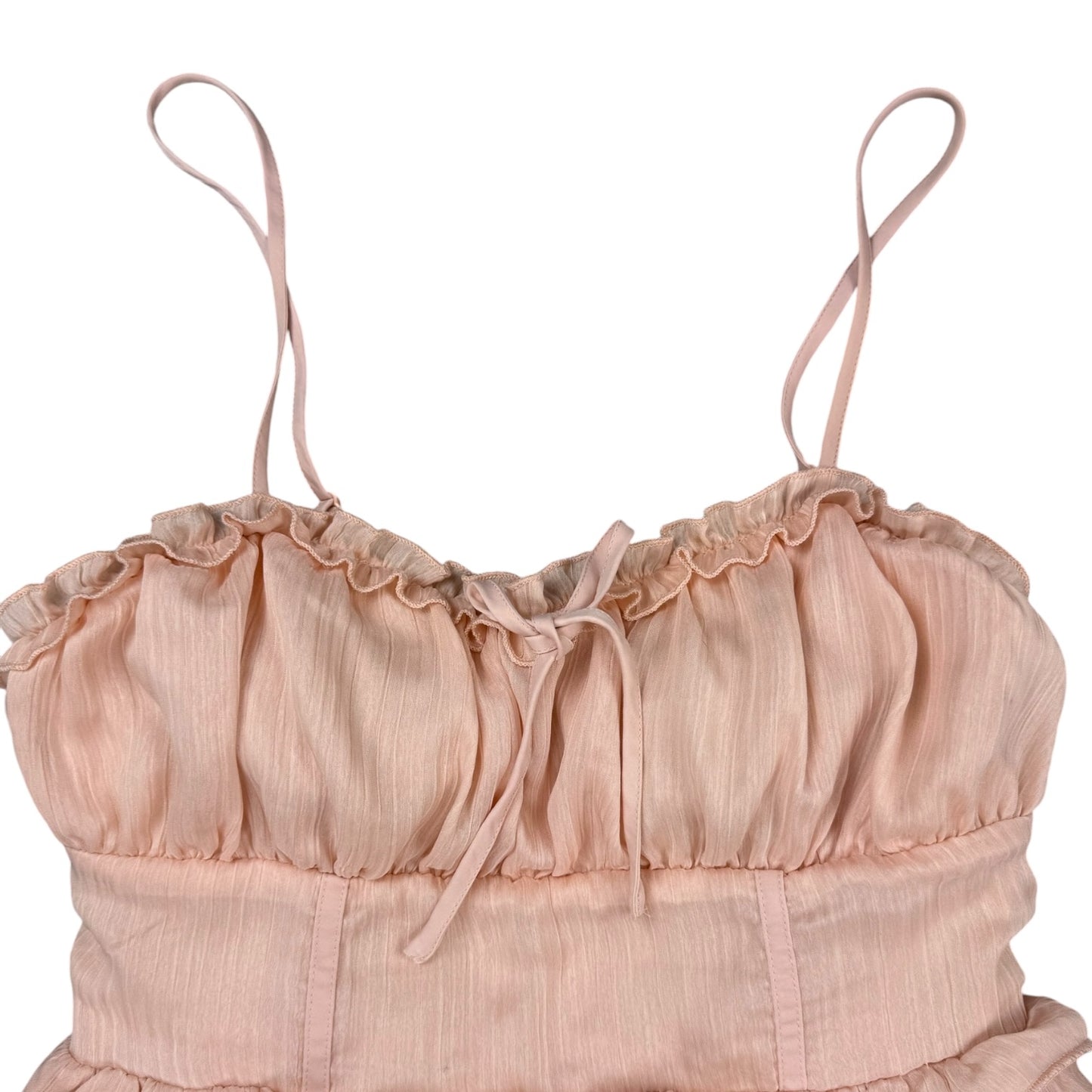 RAT LINE UP PINK TIERED DRESS -M/ L
