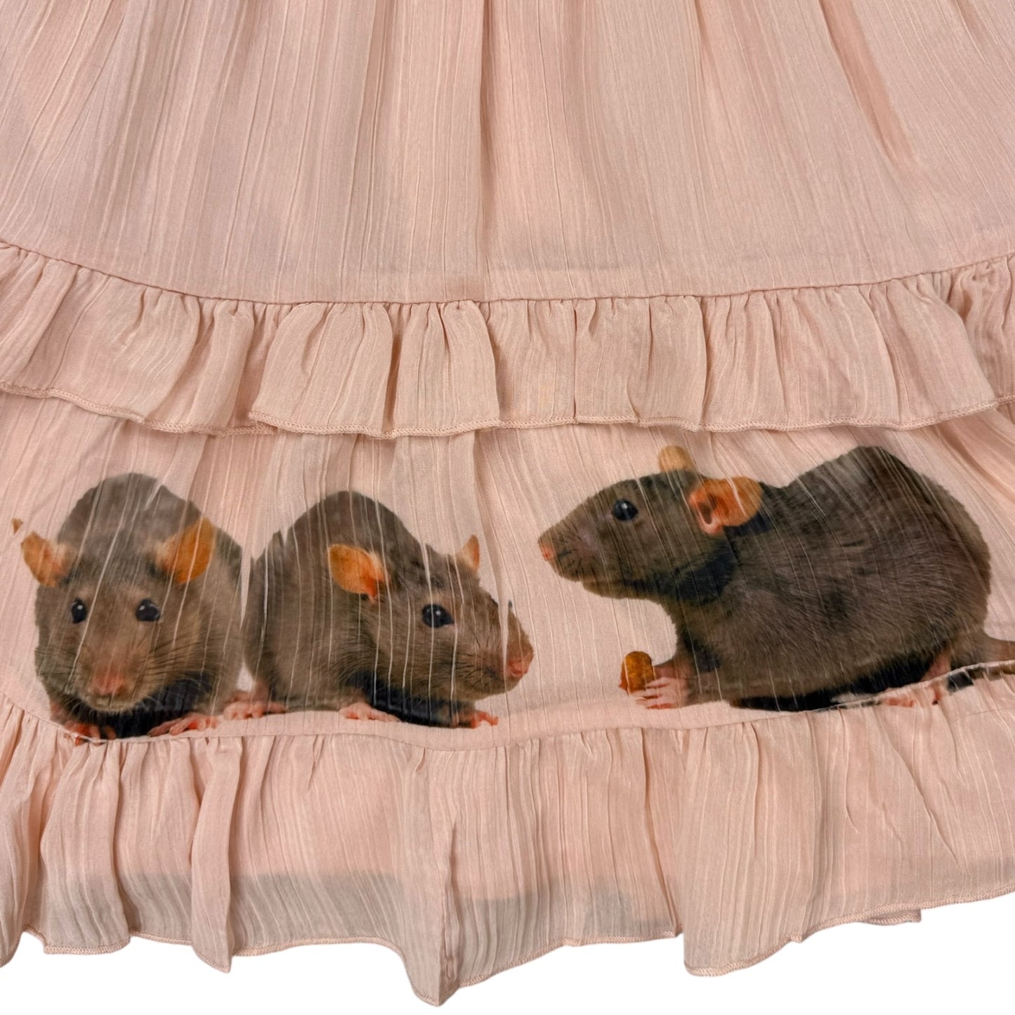 RAT LINE UP PINK TIERED DRESS -M/ L