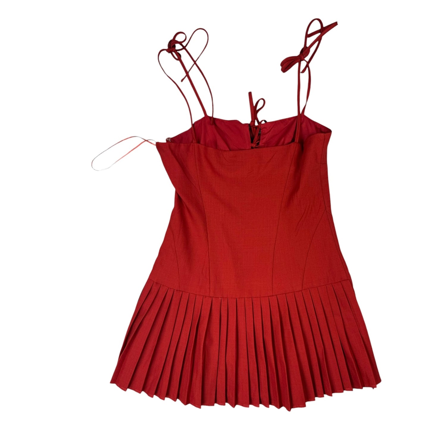 BIG PIGEON RED PLEATED DRESS - M