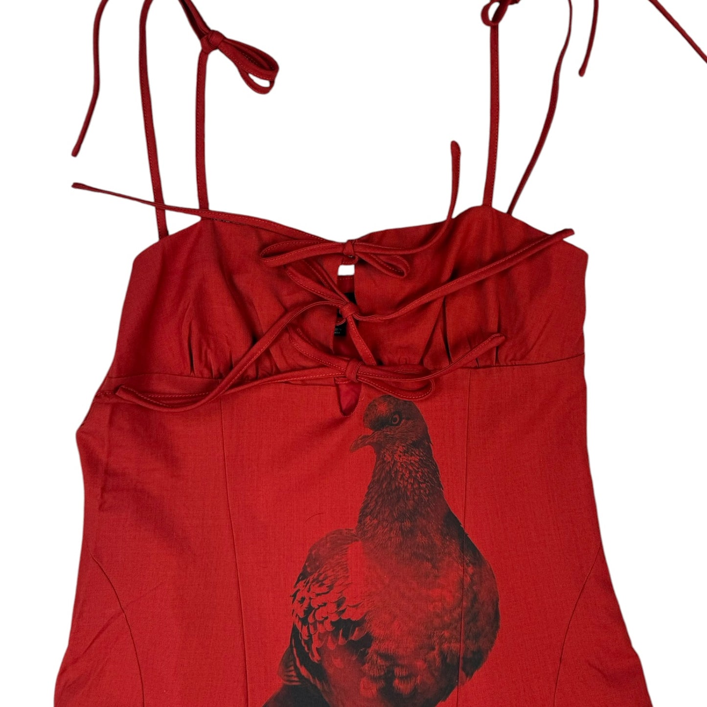 BIG PIGEON RED PLEATED DRESS - M