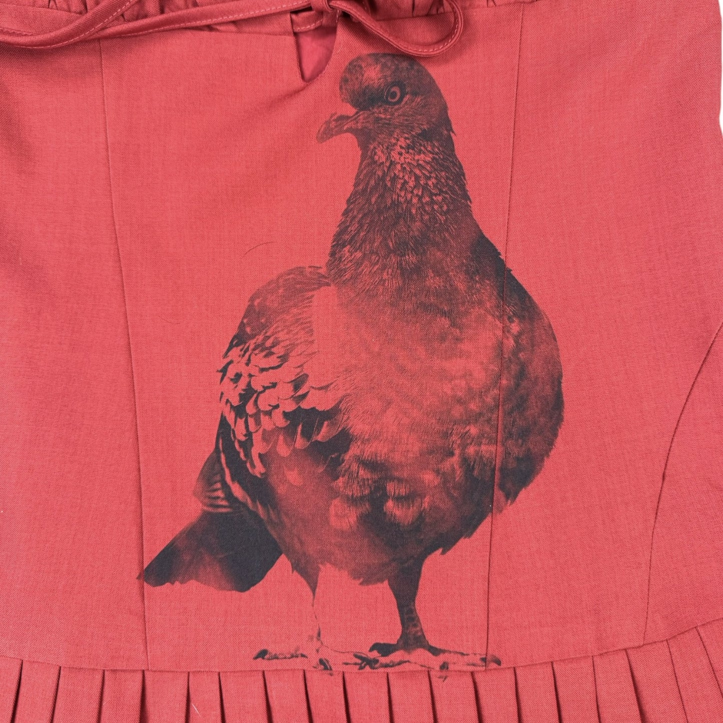BIG PIGEON RED PLEATED DRESS - M