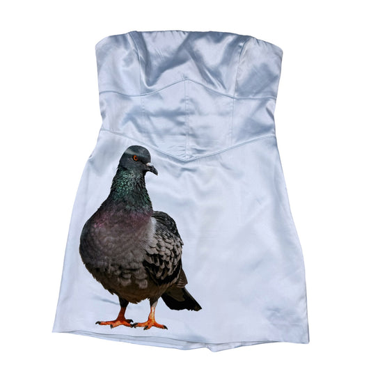 BIG PIGEON BLUE STRAPLESS DRESS - M