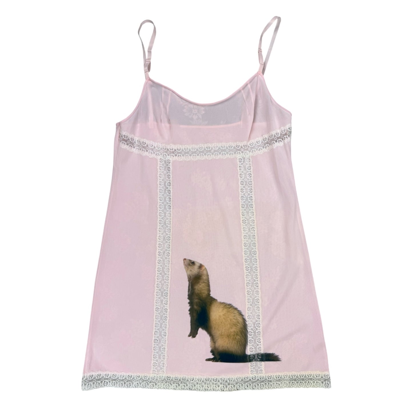 FERRETITA PINK LACE SLIP DRESS - S