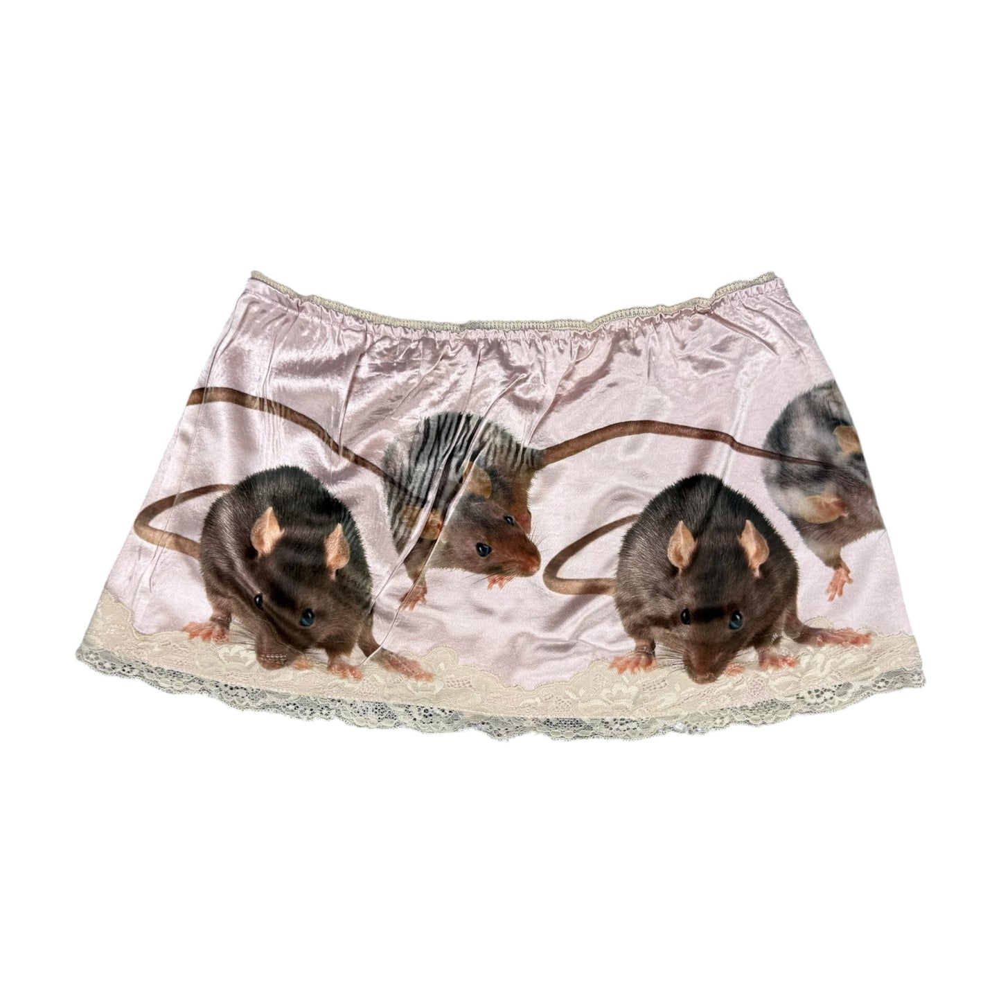 RAT FRIENDS PINK LACE MINI SKIRT - M