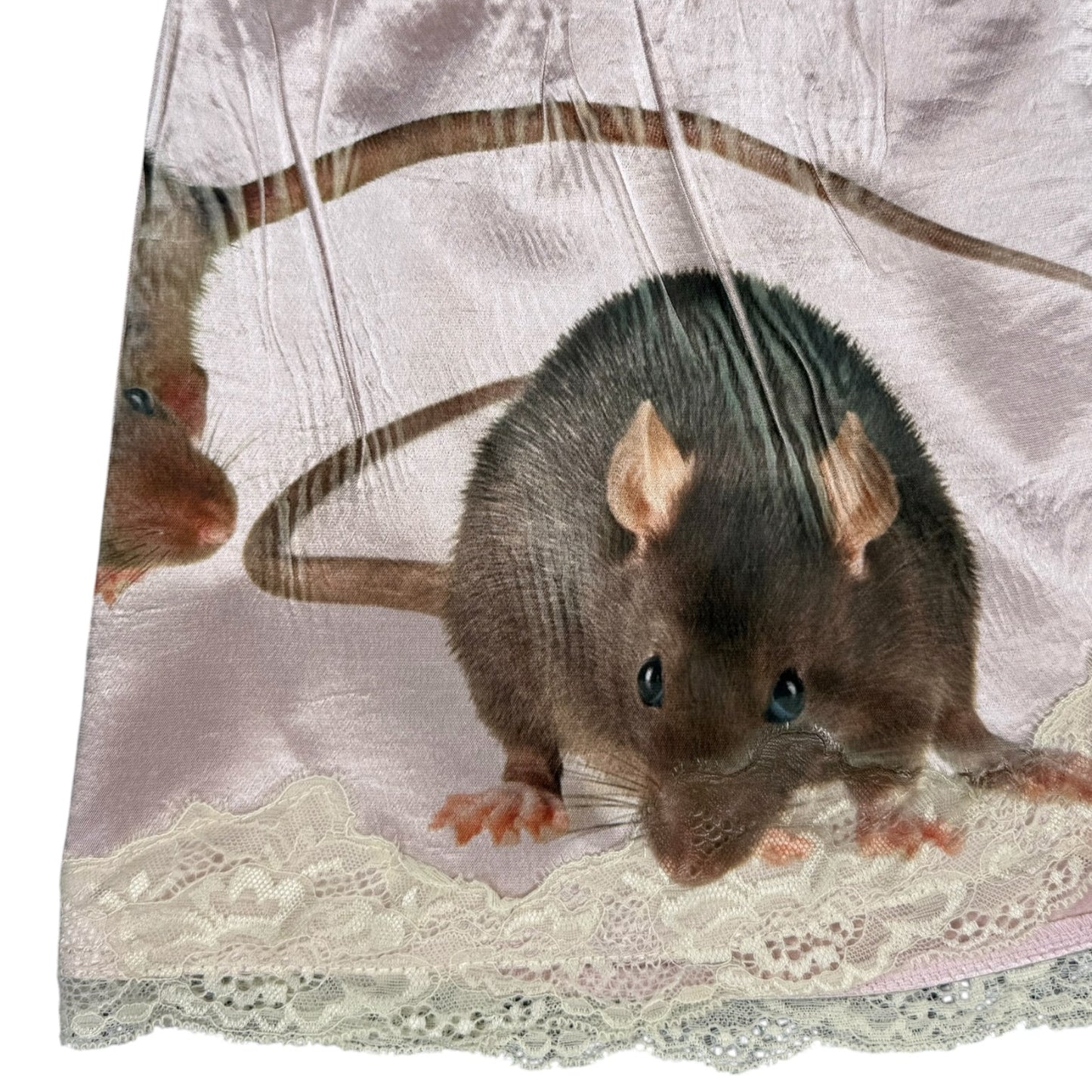 RAT FRIENDS PINK LACE MINI SKIRT - M