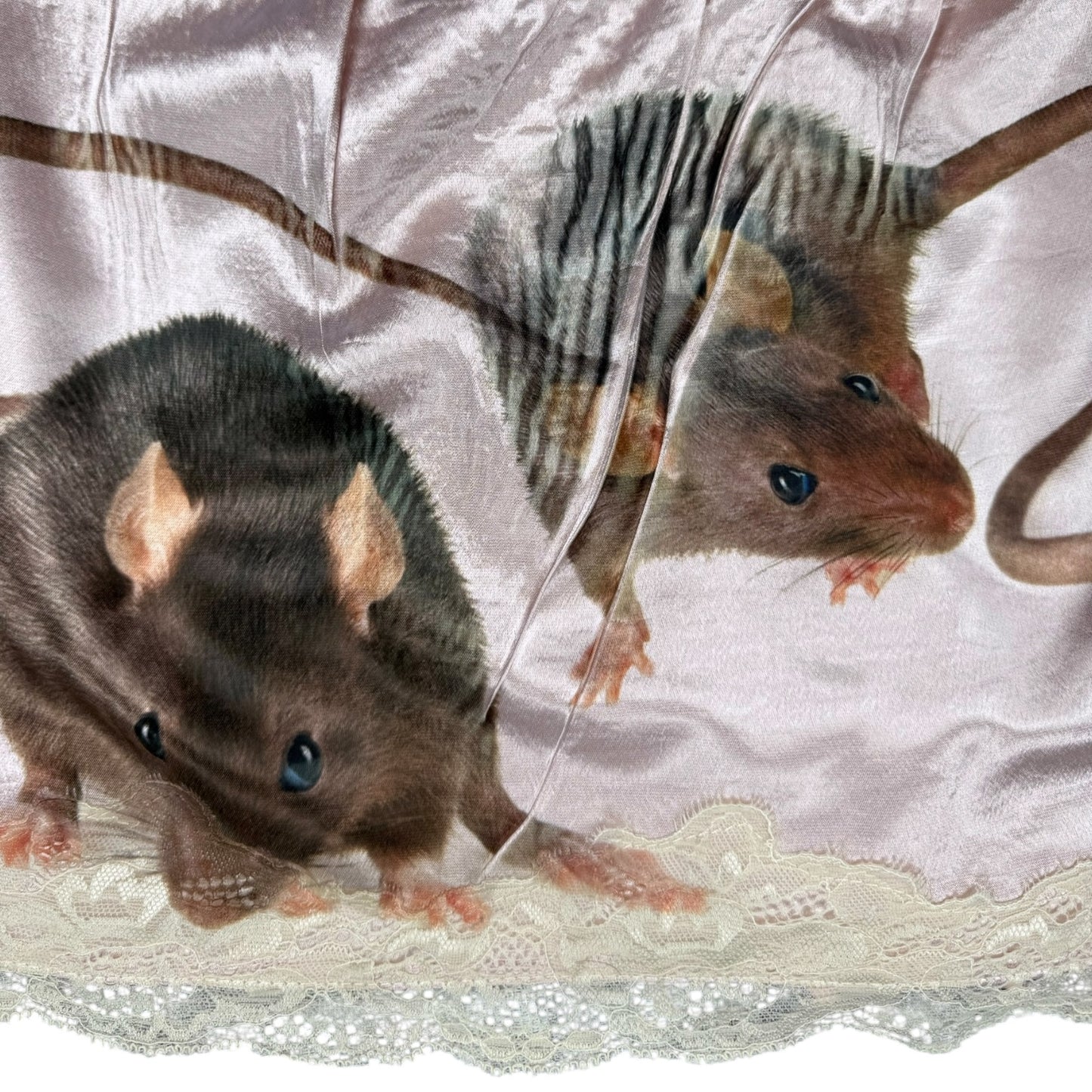 RAT FRIENDS PINK LACE MINI SKIRT - M