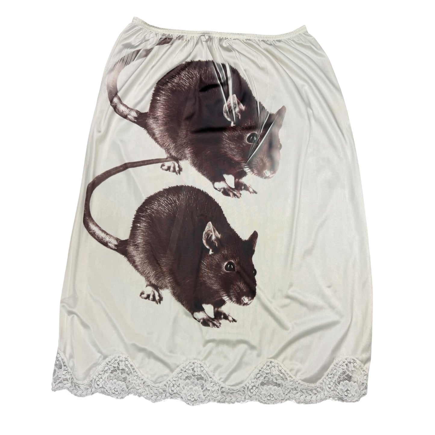 BIG RAT 3 SLIP WHITE SKIRT - L