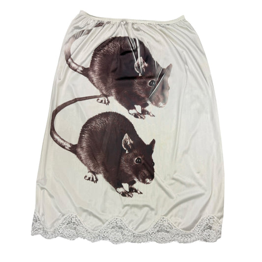 BIG RAT 3 SLIP WHITE SKIRT - L