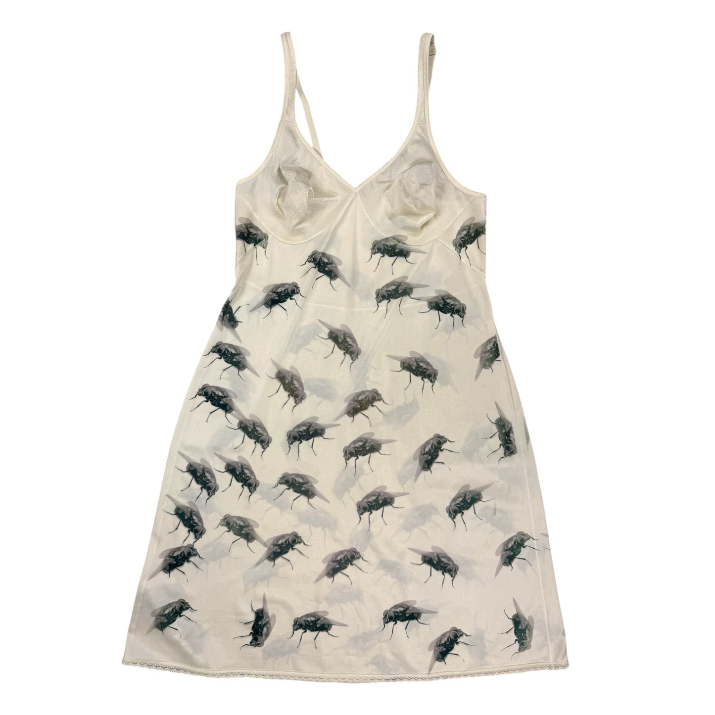 RETURN OF THE FLY WHITE SLIP DRESS - XS