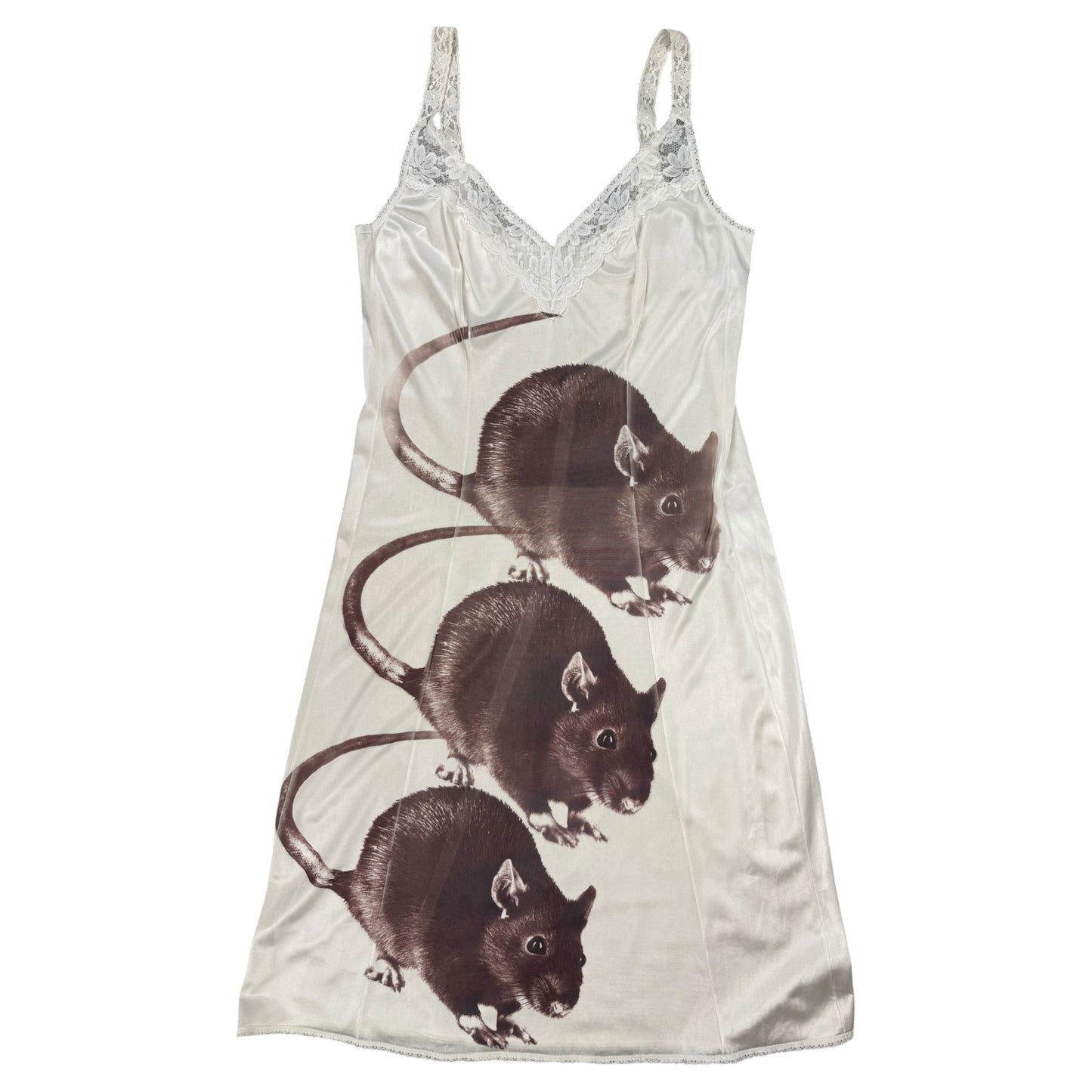 BIG RAT 3 CREAM LACE SLIP DRESS - M