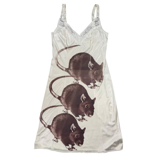 BIG RAT 3 CREAM LACE SLIP DRESS - M