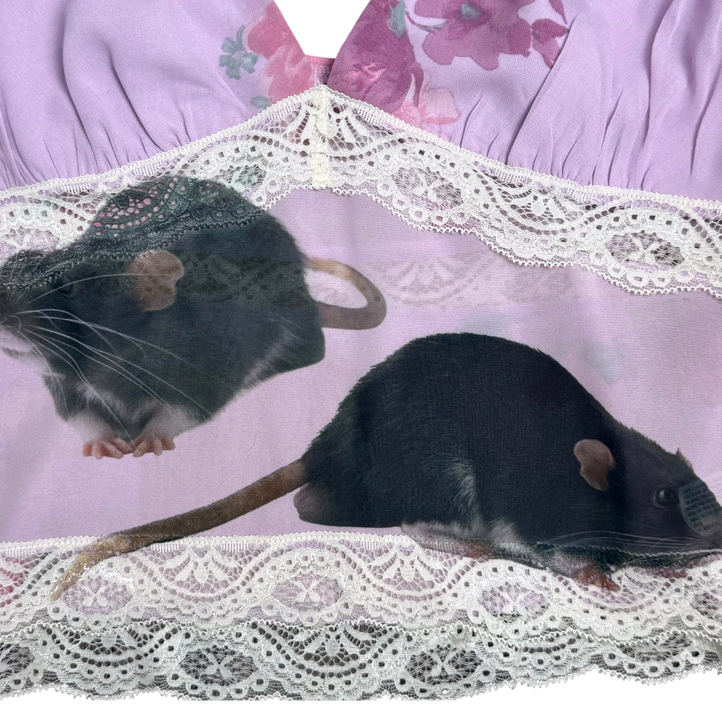 TWO RATS PINK FLORAL TANK - L