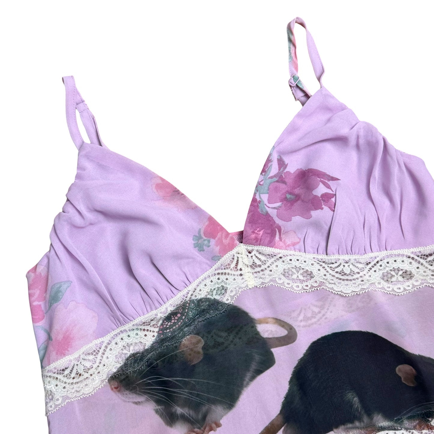 TWO RATS PINK FLORAL TANK - L