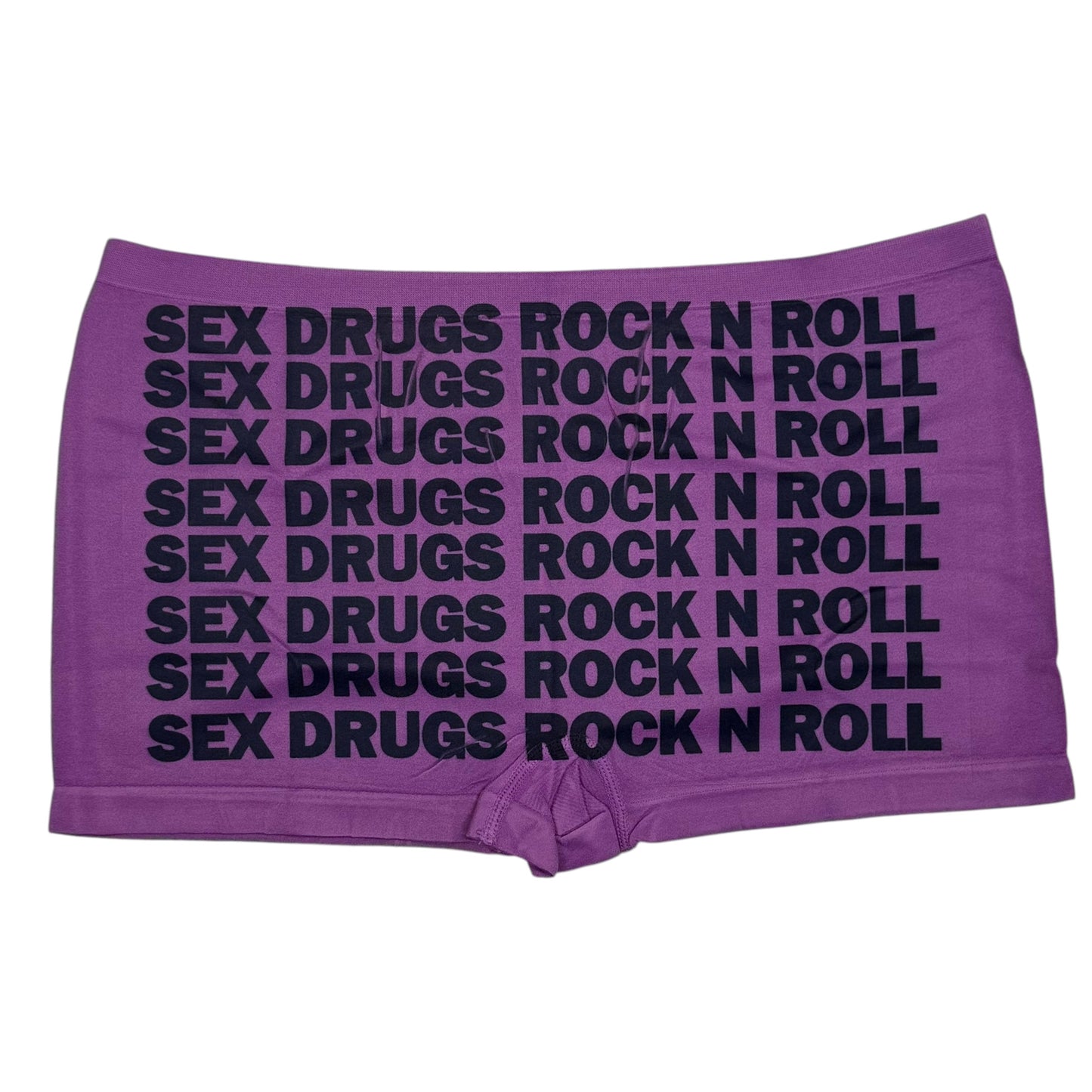 SEX DRUGS ROCK N ROLL PURPLE BOYSHORT UNDIES - 2XL