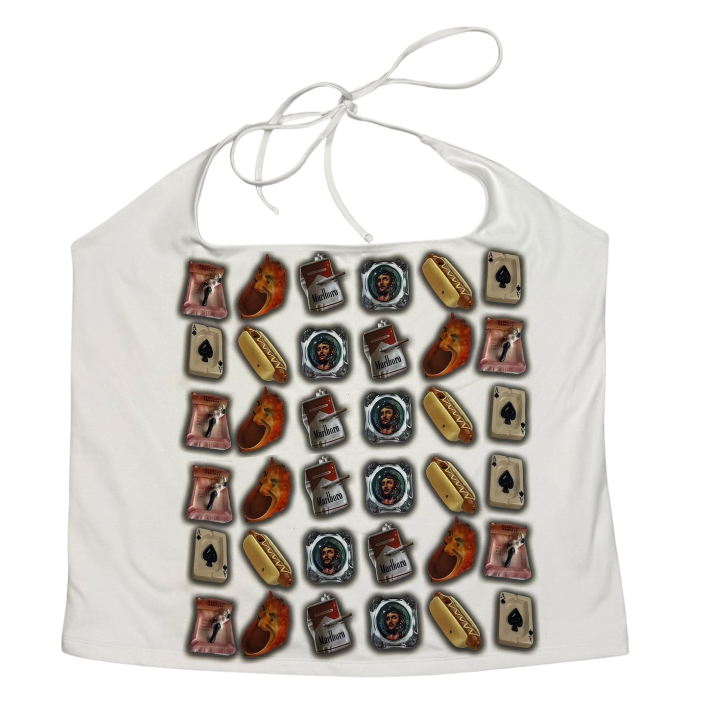 ASHTRAY WHITE HALTER - 2X