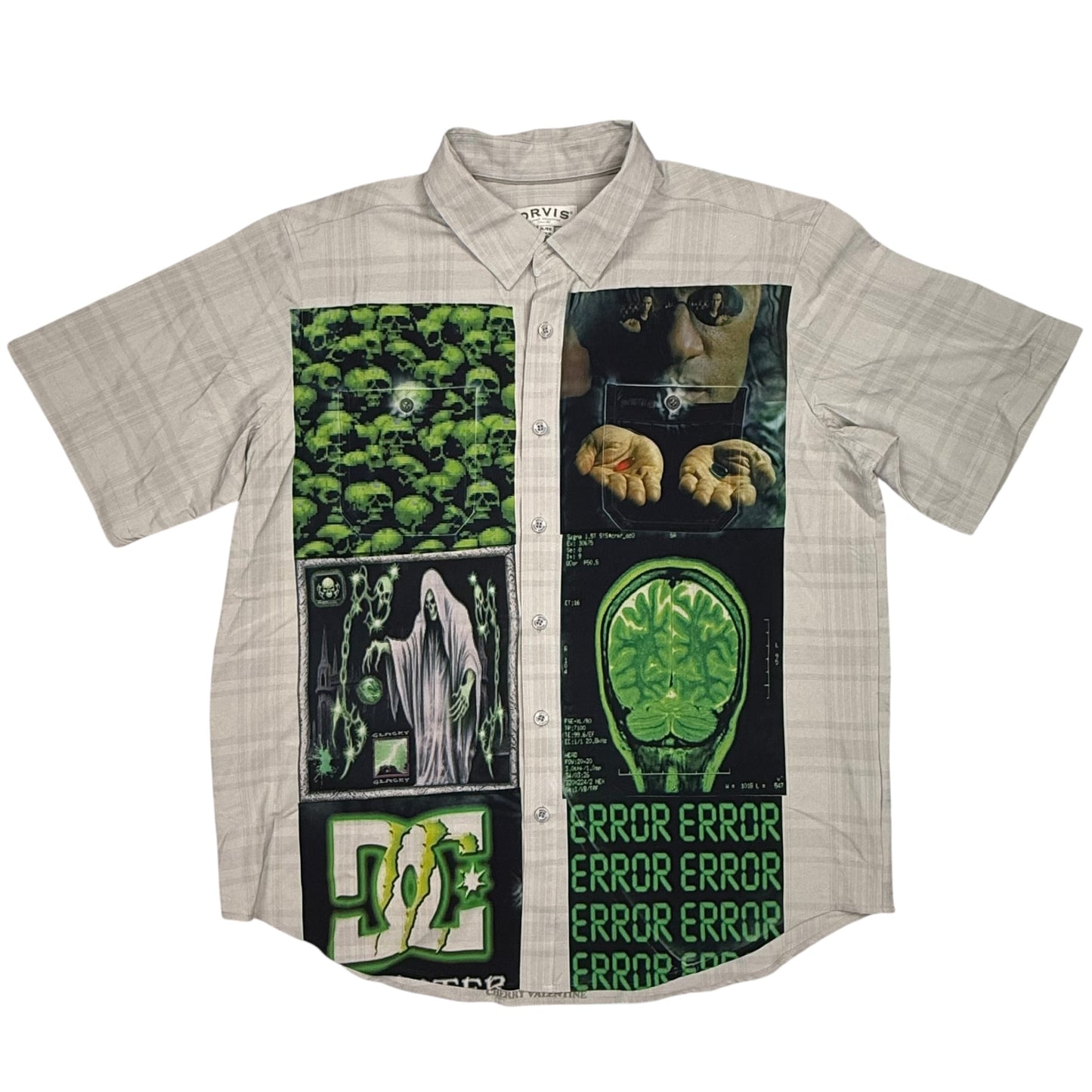 OLDER BRO 2000 MEN'S GREY BUTTON UP SHIRT - XL