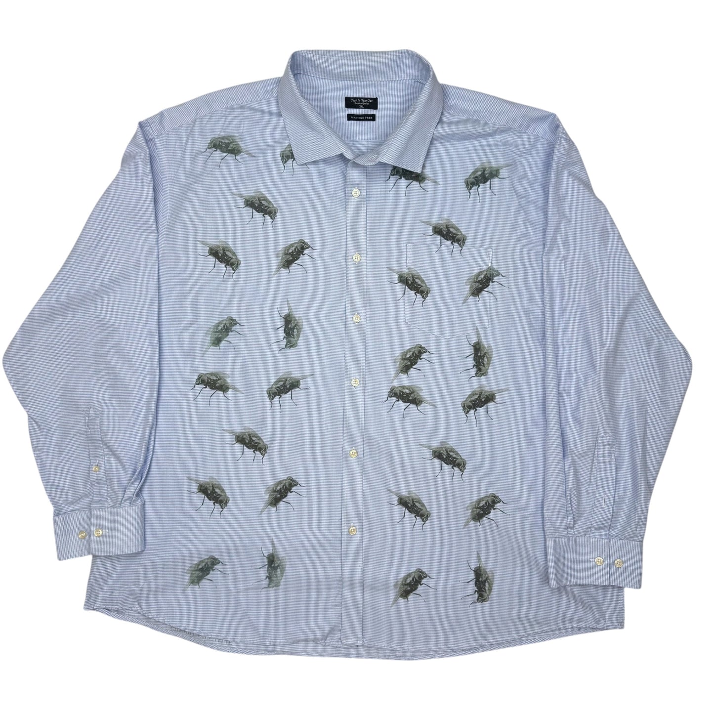 FLY BLUE BUTTON UP MEN'S SHIRT - 3XL