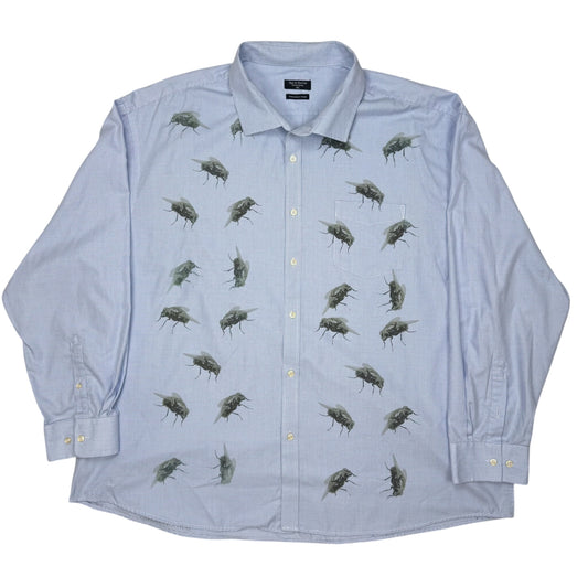 FLY BLUE BUTTON UP MEN'S SHIRT - 3XL