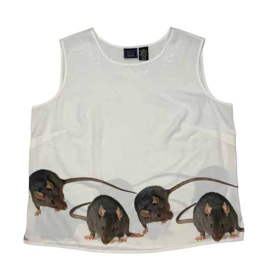 RAT FRIENDS WHITE SLEEVELESS TOP - 18