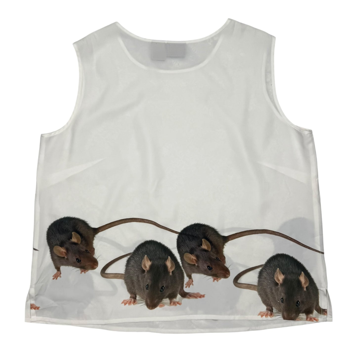 RAT FRIENDS WHITE SLEEVELESS TOP - 18