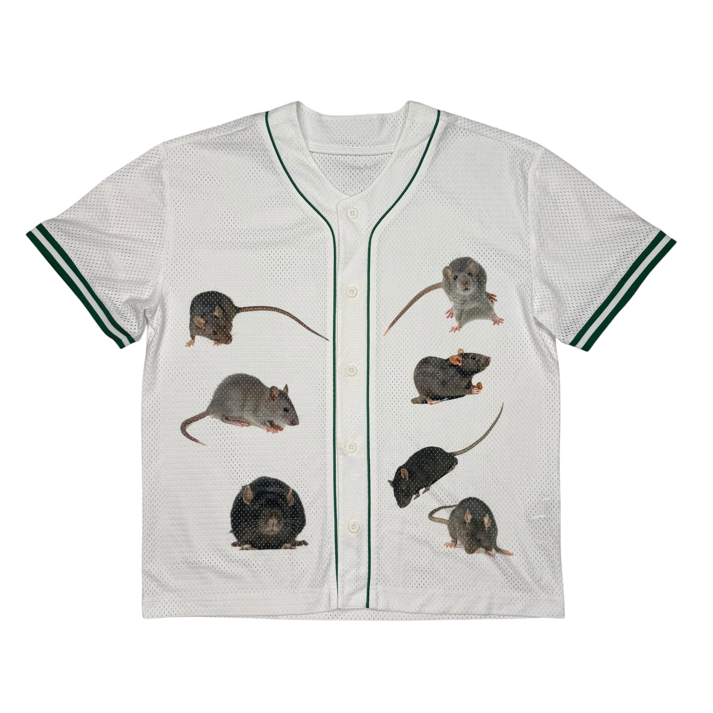BASEBALL RAT WHITE BUTTON UP - MENS 2XL