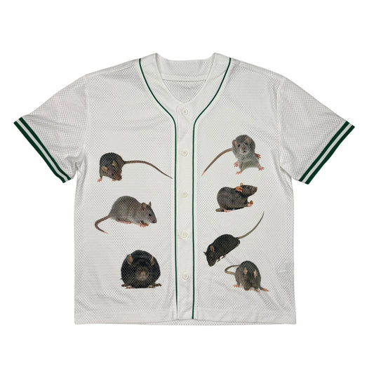 BASEBALL RAT WHITE BUTTON UP - MENS 2XL