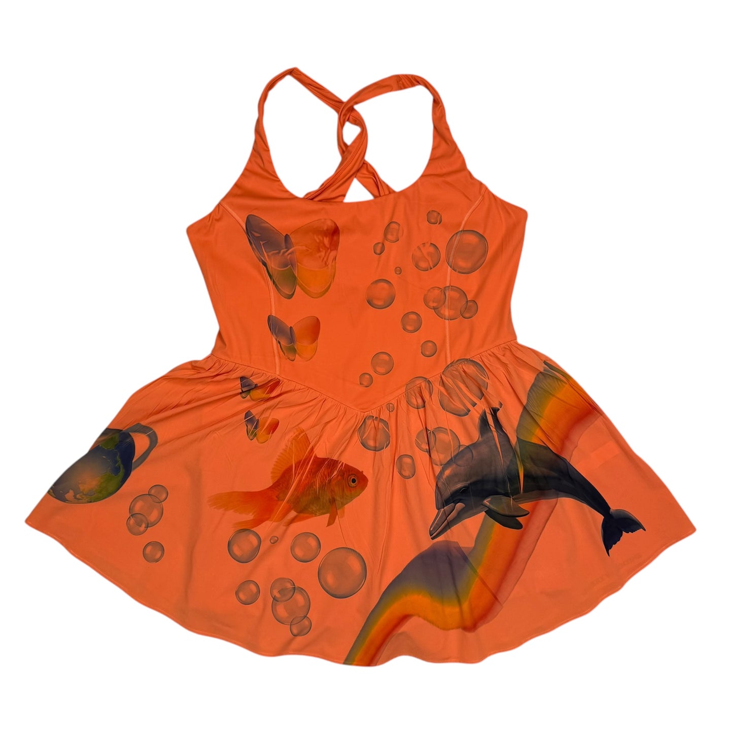 UTOPIA ORANGE FIT & FLARE DRESS - XL