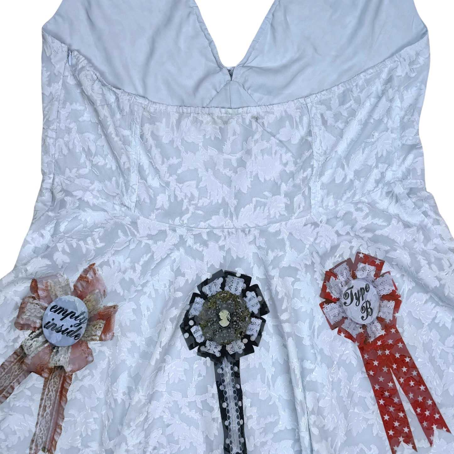 AWARD RIBBON BLUE HALTER MINI DRESS - 2X