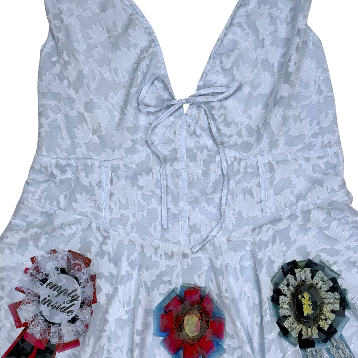 AWARD RIBBON BLUE HALTER MINI DRESS - 2X